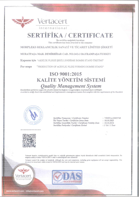 Kalite Yönetim Belgesi